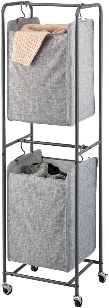Dark Gray Laundry Hamper with Wheels H45592