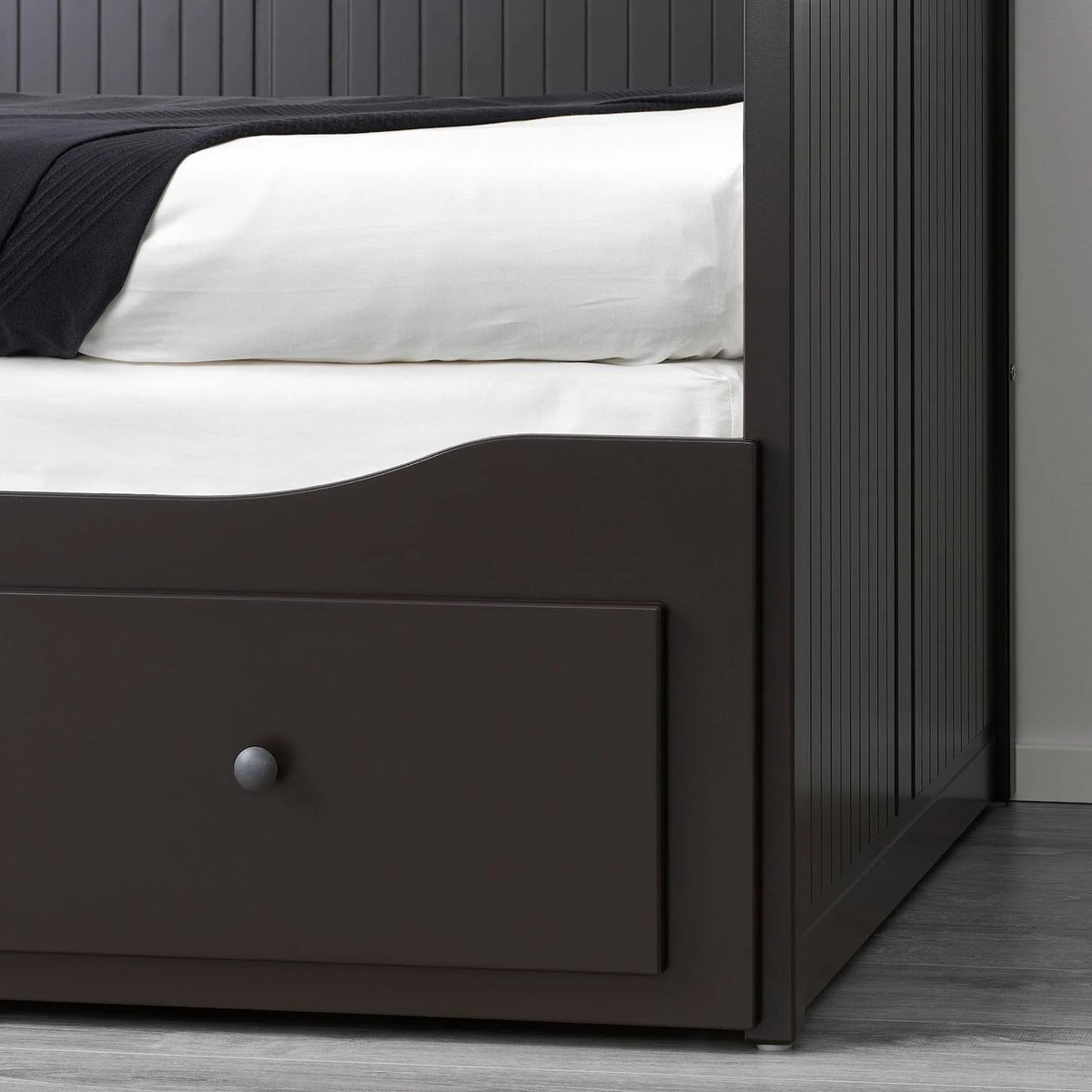 Black-Brown Twin Daybed Frame with 3 Drawers L533