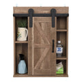 Grey Sliding Barn Door Cabinet TV Stand J752678