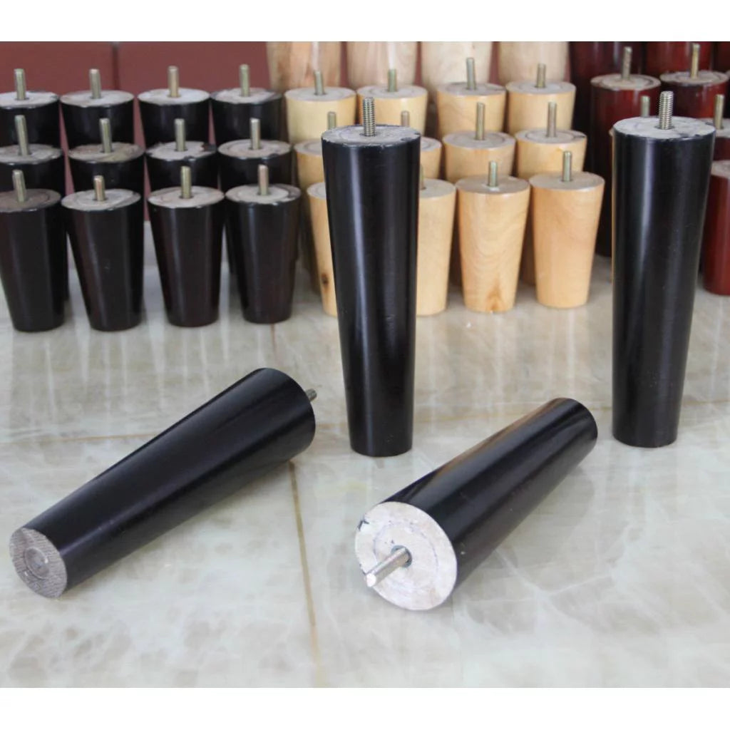 Set of 4 Black 20cm Wood Furniture Legs P2820