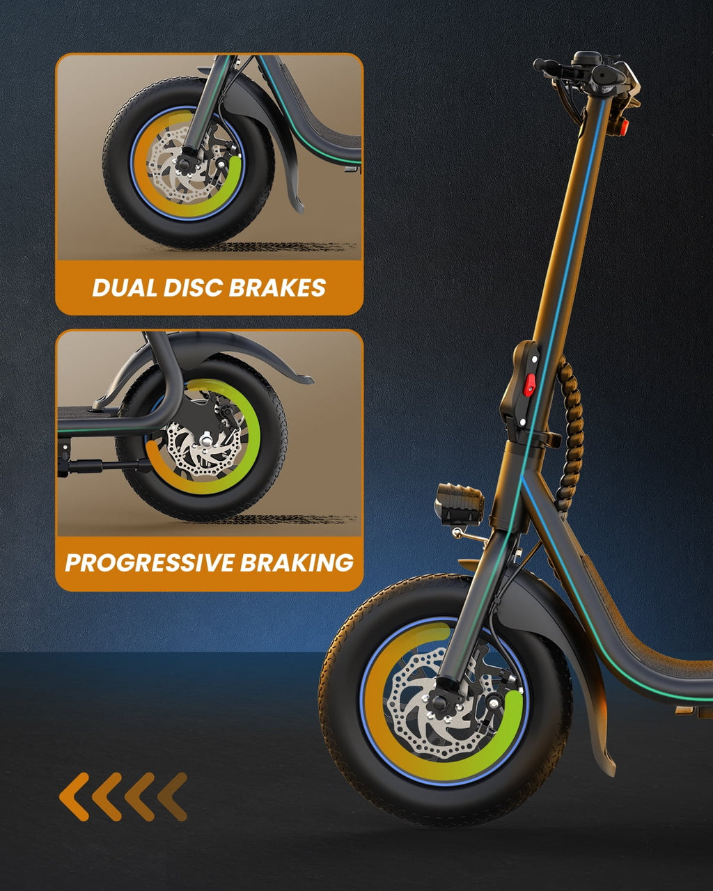 450W 12" Electric Commuter Scooter with Seat & Basket S3681