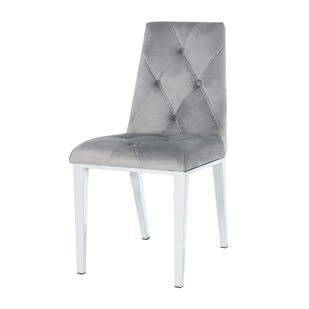 Dark Grey Velvet Dining Chairs Set of 2 Q3795