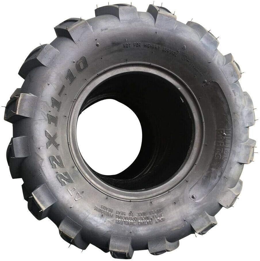 Set of 2 22X11-10 4 Ply Black Rubber Tires L1061