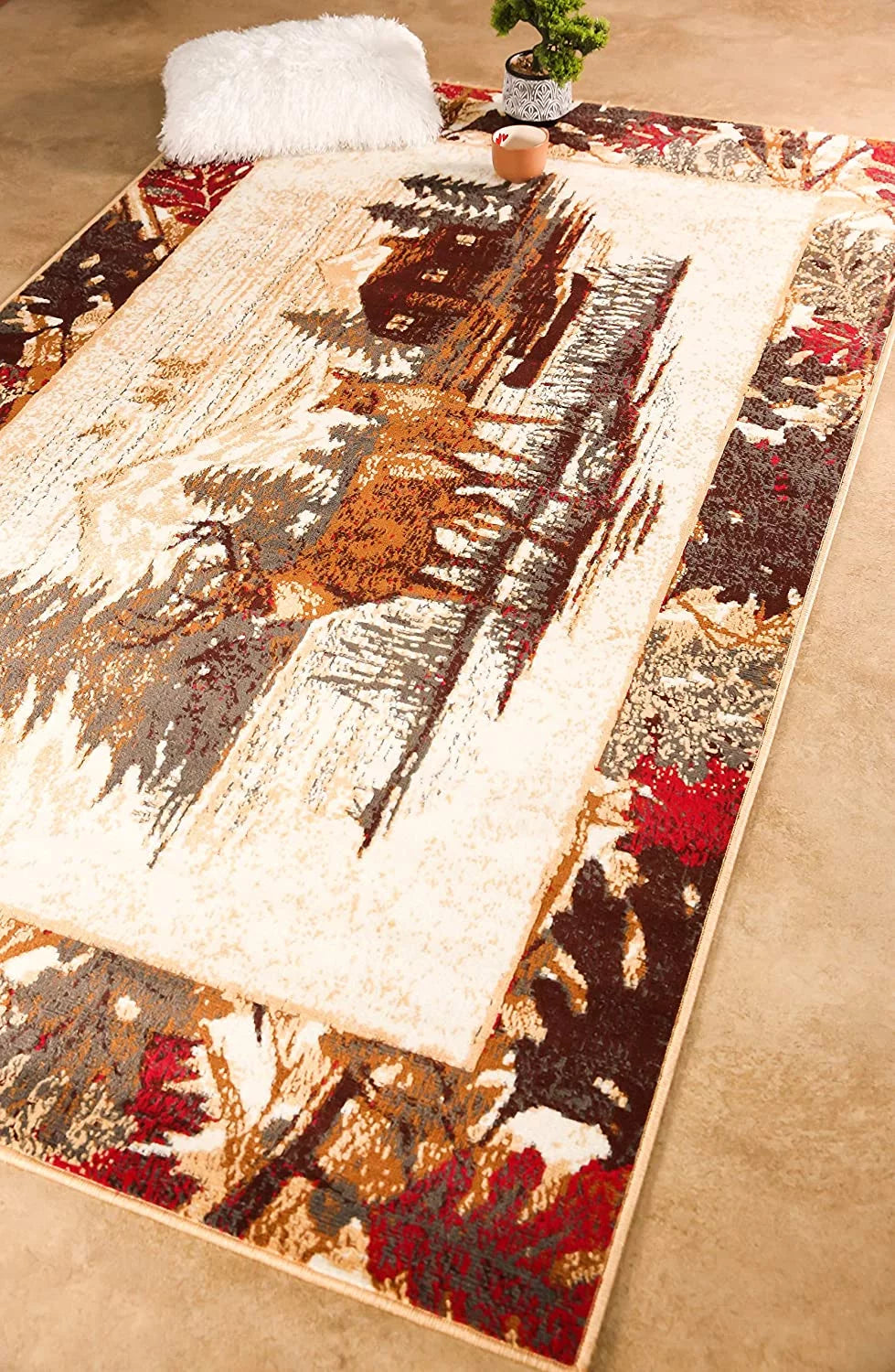 Multicolor Distressed Pattern 2 ft. x 4 ft. Rug J4045