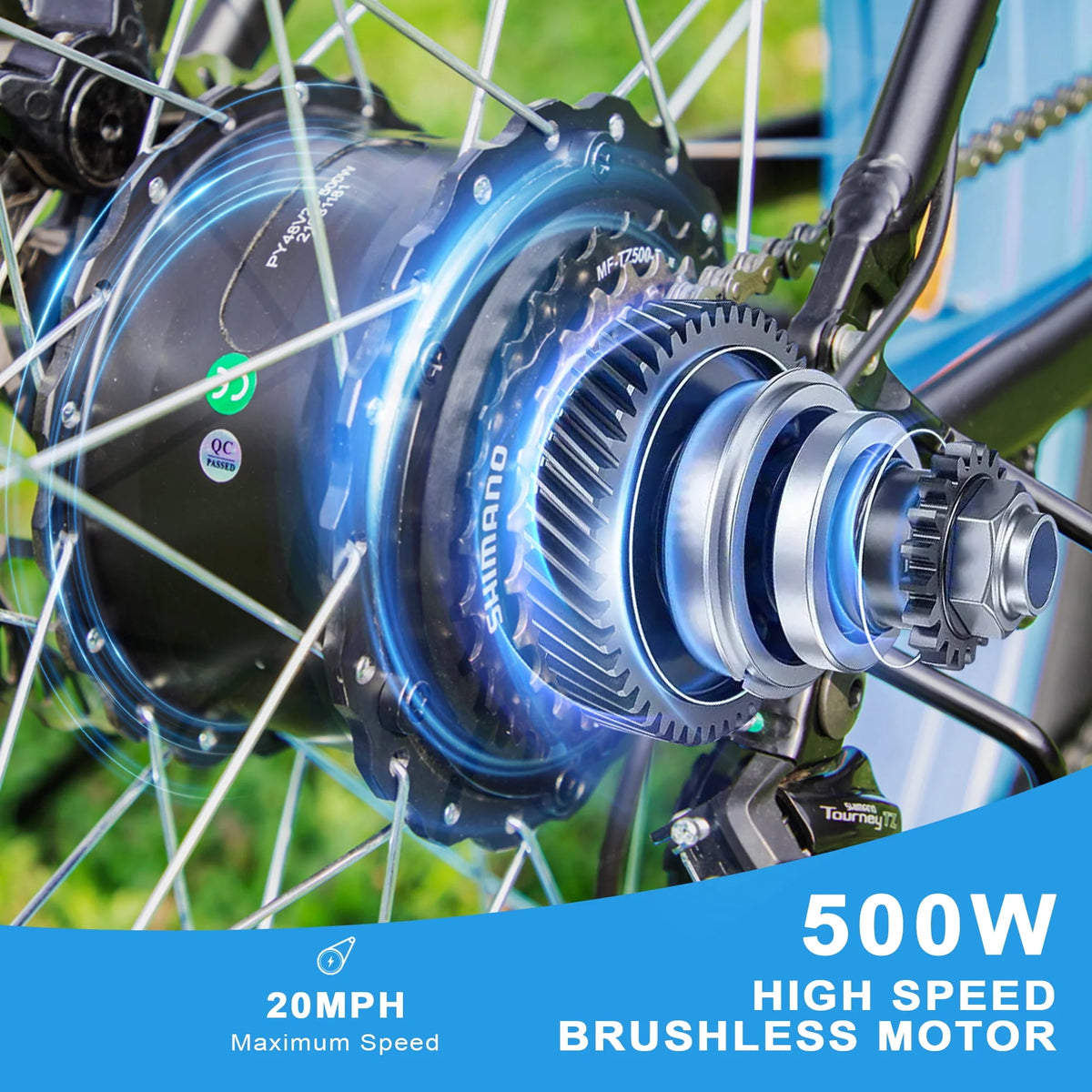 Electric Bike 26 4 Fat Tire 500W 48V 13Ah 7-Speed W483