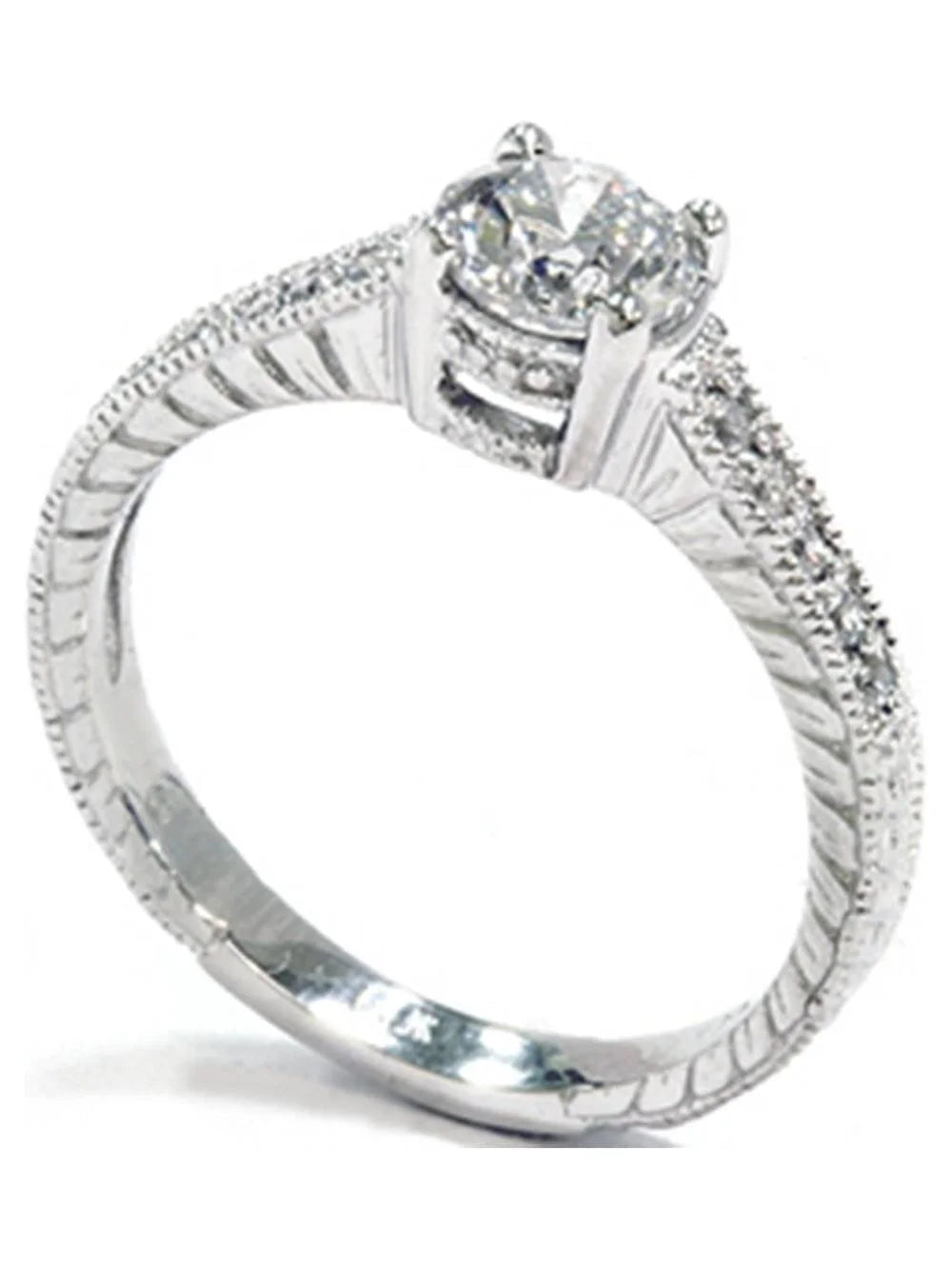 1 Carat 14K White Gold Round Brilliant Cut Engagement Ring X56179