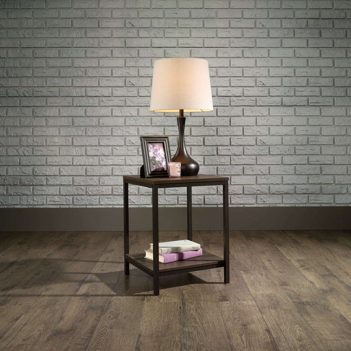 Smoked Oak Finish Side Table W544403