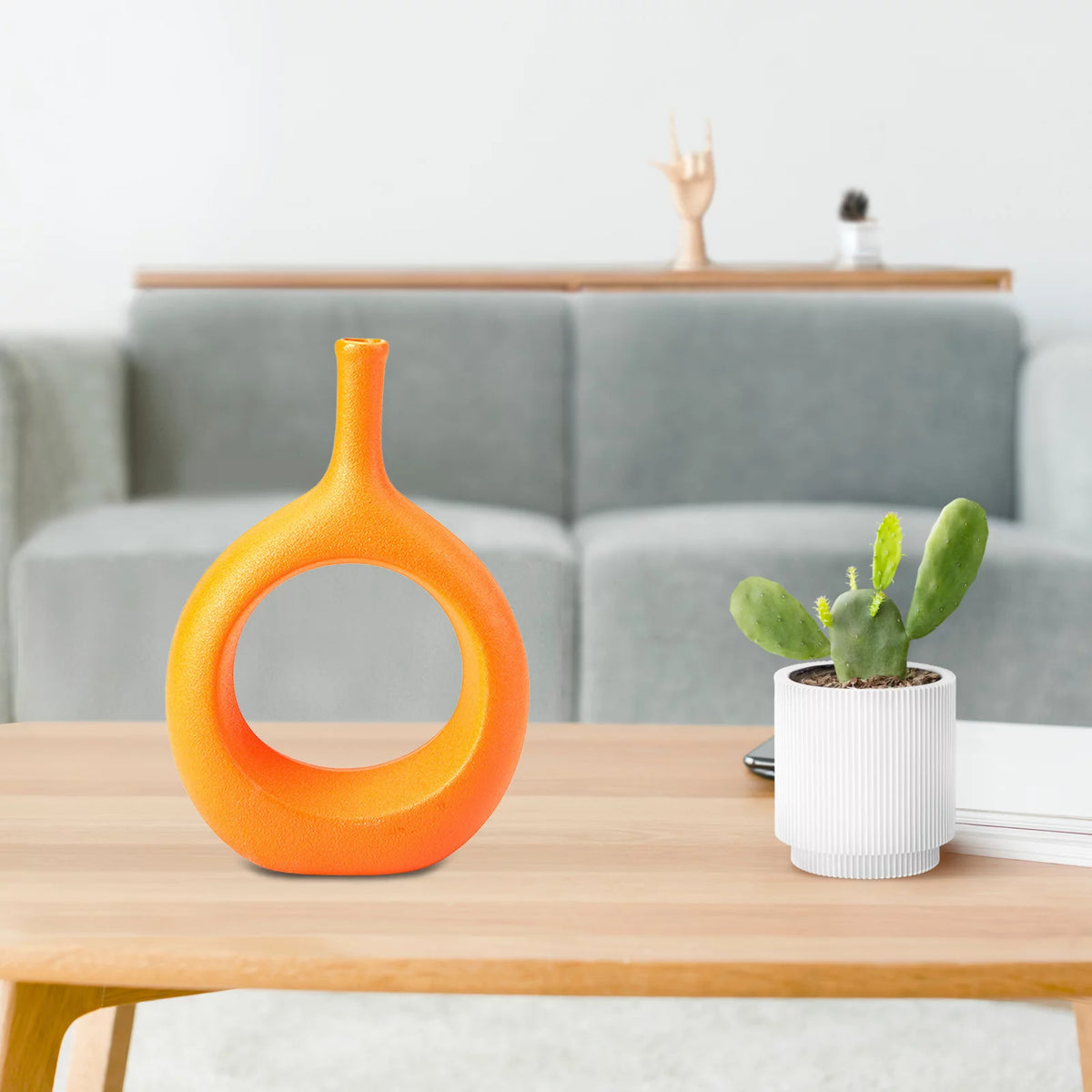 Ceramic Vase Orange U79450