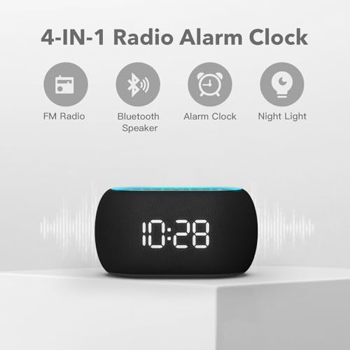 Bluetooth FM Radio Alarm Clock with Night Light V94918