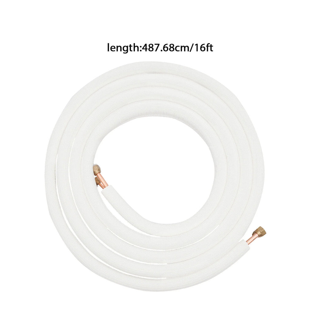 16ft Ductless Mini Split Line Set Control Wire Insulated Copper Tubing 1/4"x3/8" N239