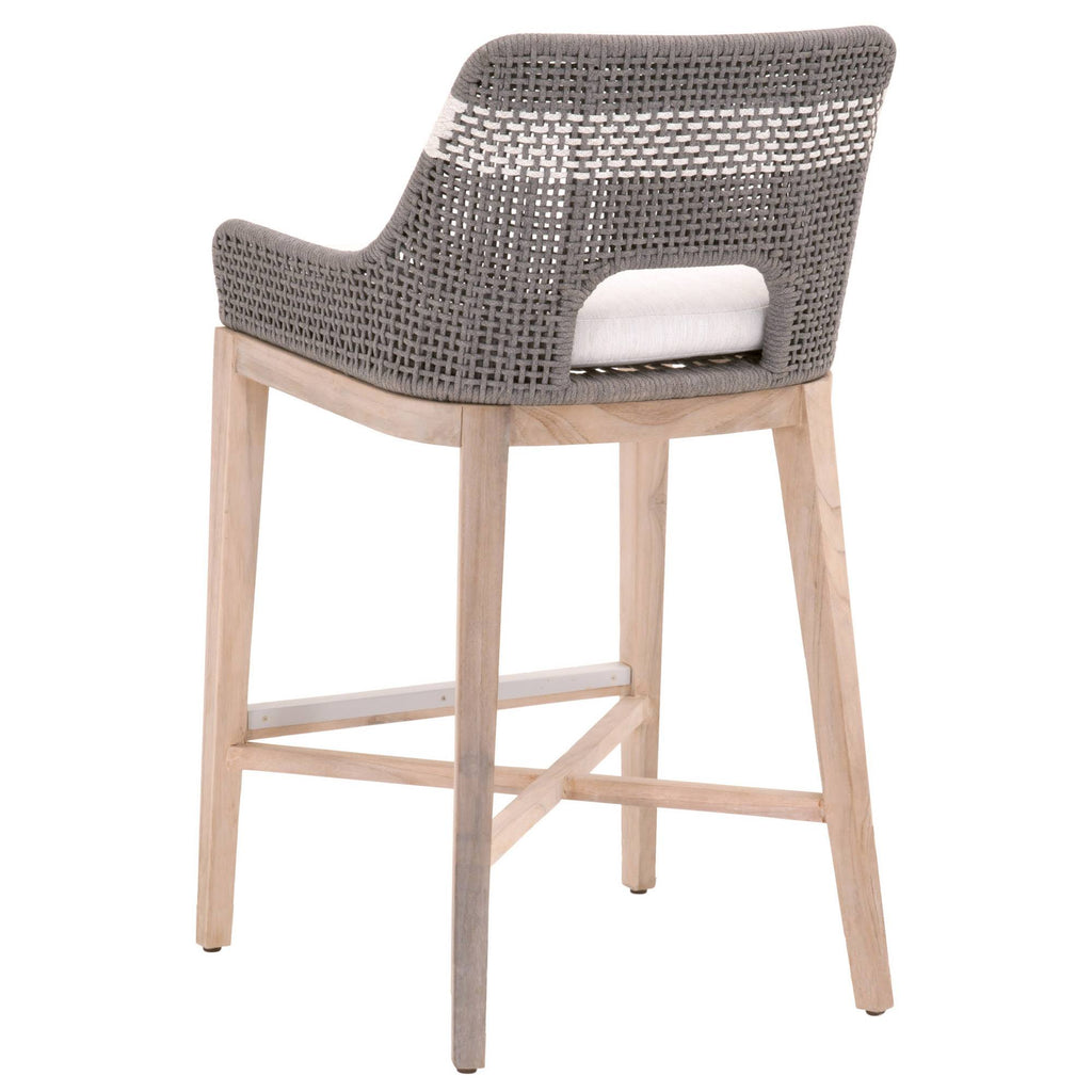 Dark Gray Rope Barstool with Stretcher N90799