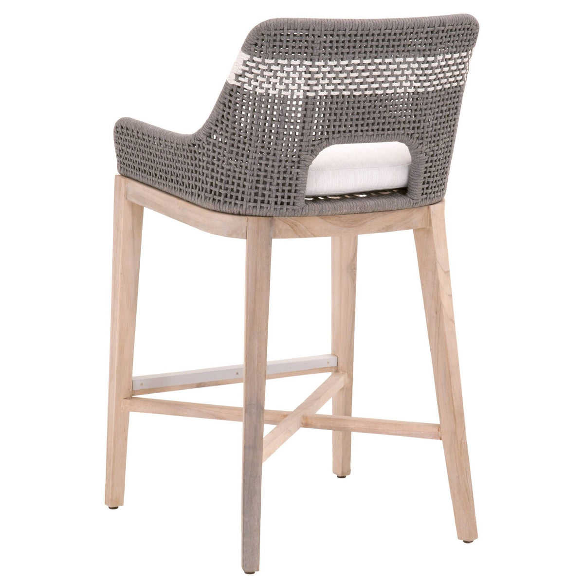 Dark Gray Rope Barstool with Stretcher N90799