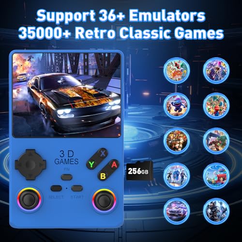 Black Retro Handheld Game Console with 256GB TF Card X6455