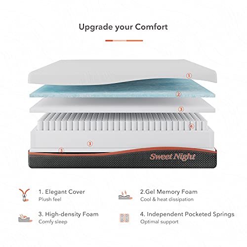 12” Hybrid Gel Memory Foam Pocket Innerspring Queen Size Mattress C834888