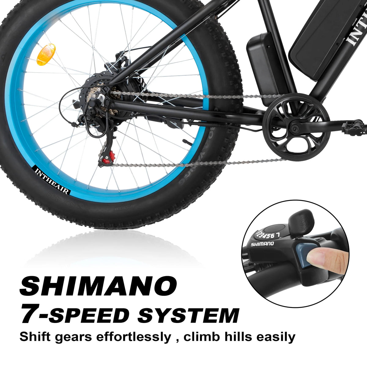 Electric Bike 26 4 Fat Tire 500W 48V 13Ah 7-Speed W483