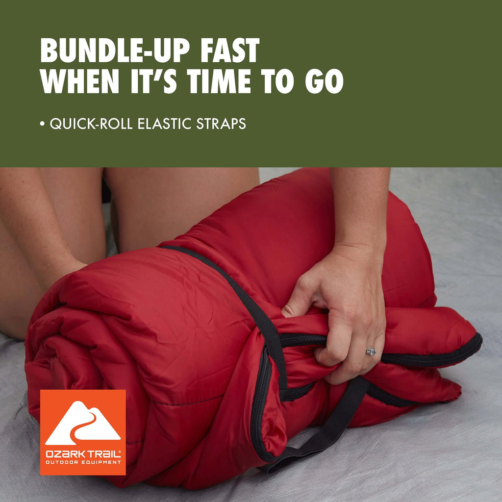 50-Degree Warm Weather Rectangular Sleeping Bag, Red, 33x75 R737898