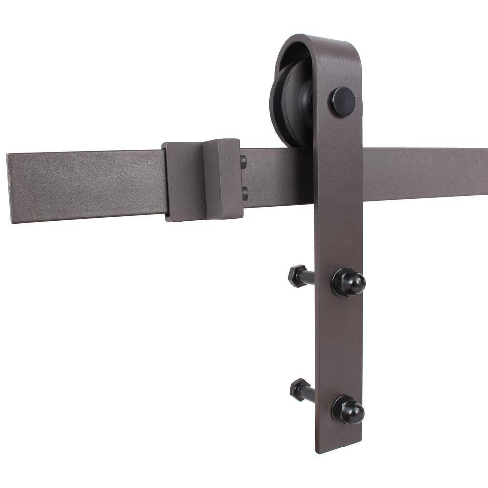 Jungle Green Stained Wood Interior Sliding Barn Door with Hardware Kit O2499