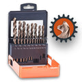 21PCS HSS Cobalt Drill Bits Set 1/16 to 3/8 Three Flute R68135