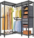 Heavy Duty Black Metal Garment Rack with Shelves Z616