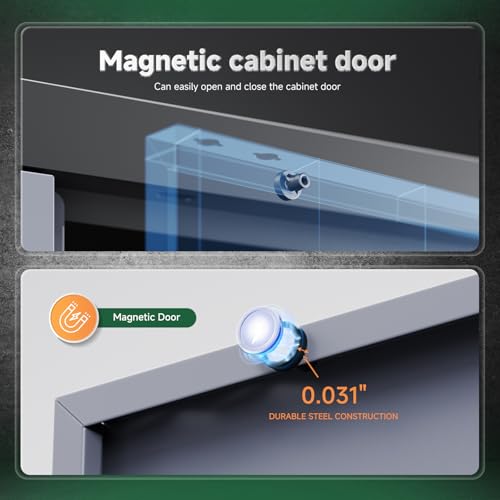 Black Metal Garage Storage Cabinet with Lock E229399