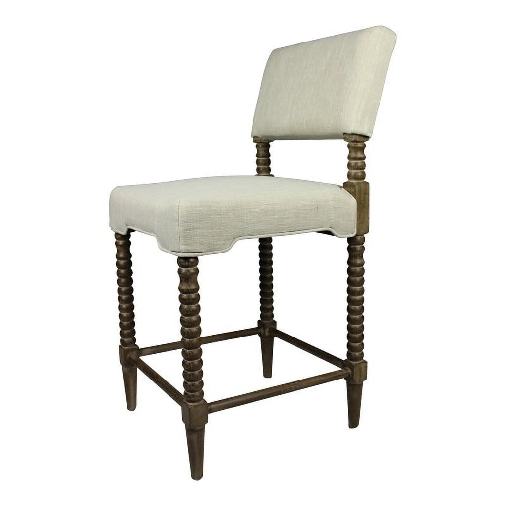 41" Fabric & Wood Counter Stool Set of 2 S836