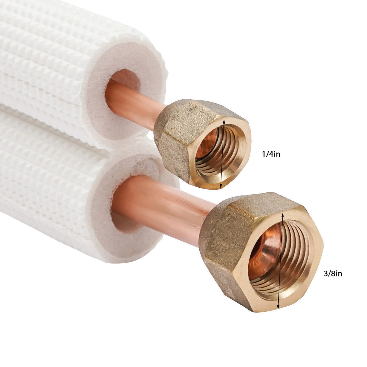 16ft Ductless Mini Split Line Set Control Wire Insulated Copper Tubing 1/4"x3/8" N239