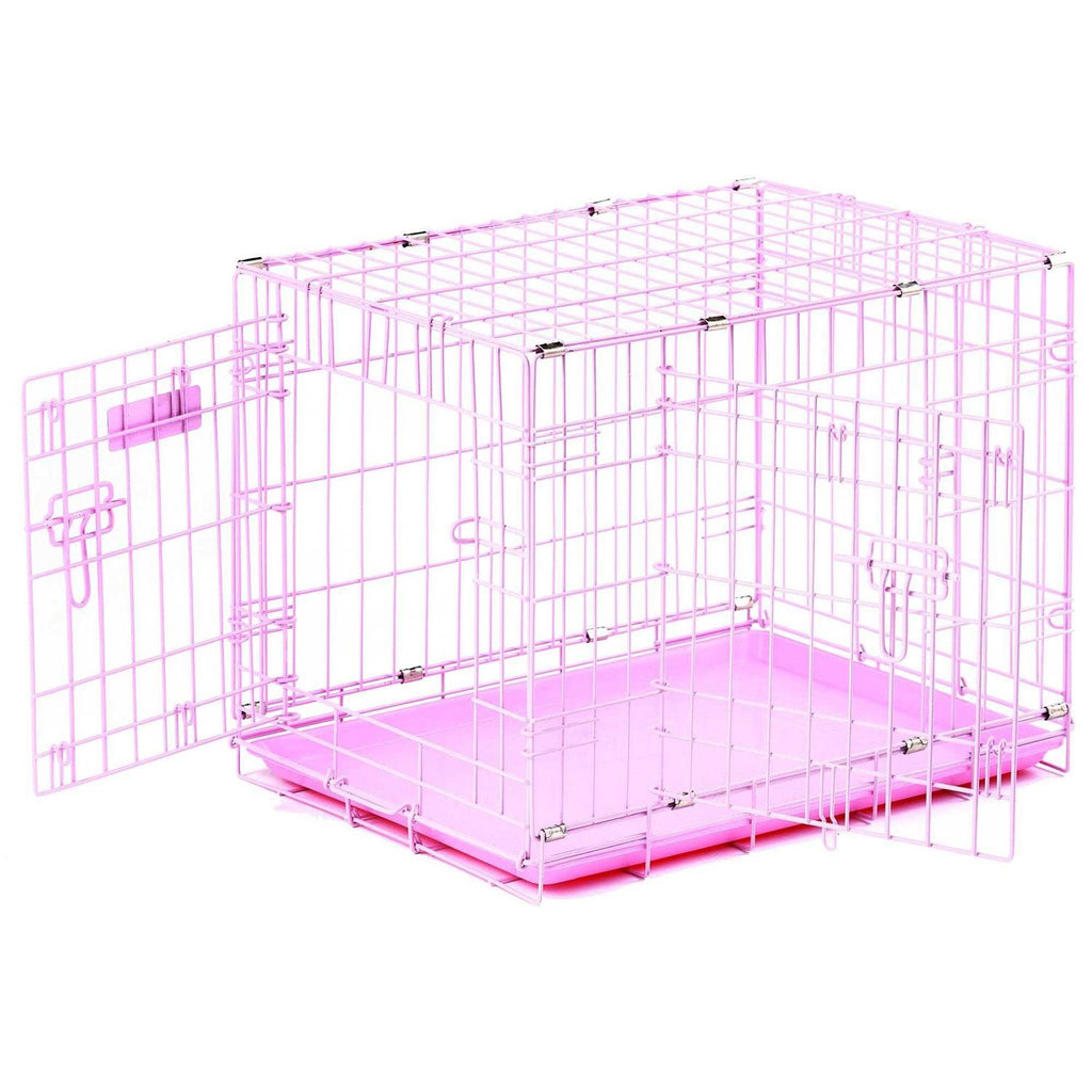 Pink Double Door Dog Crate L8853