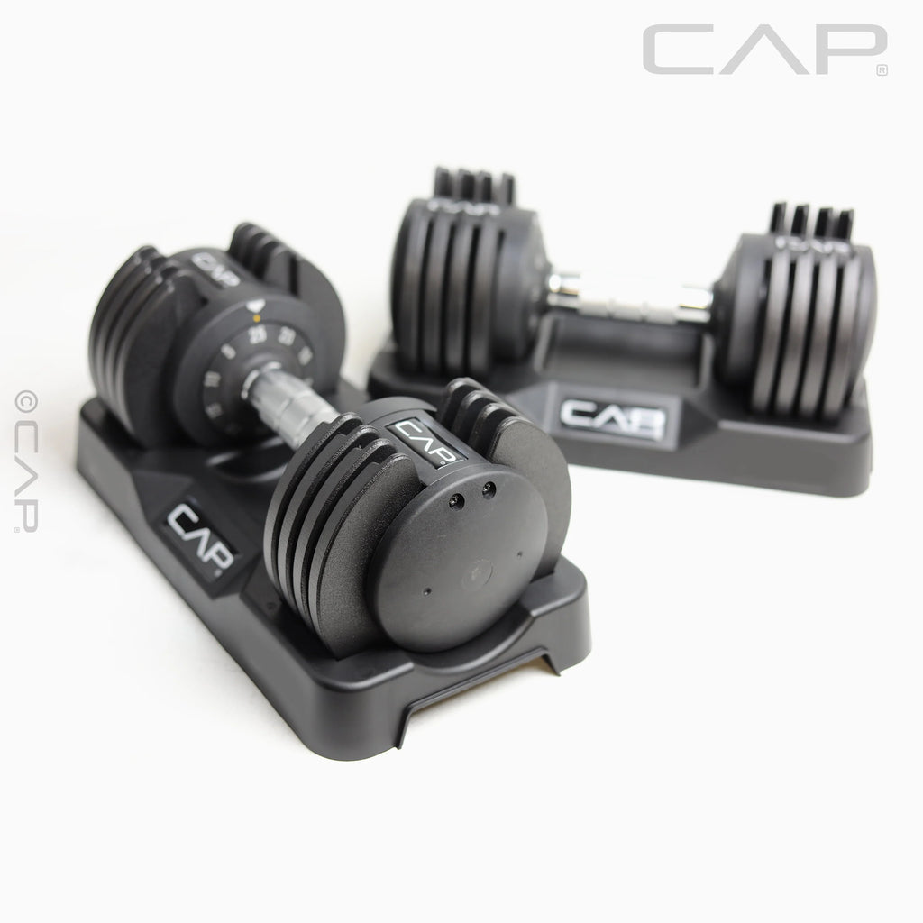 25 lb Adjustable Dumbbell Set, Pair, Black J339412