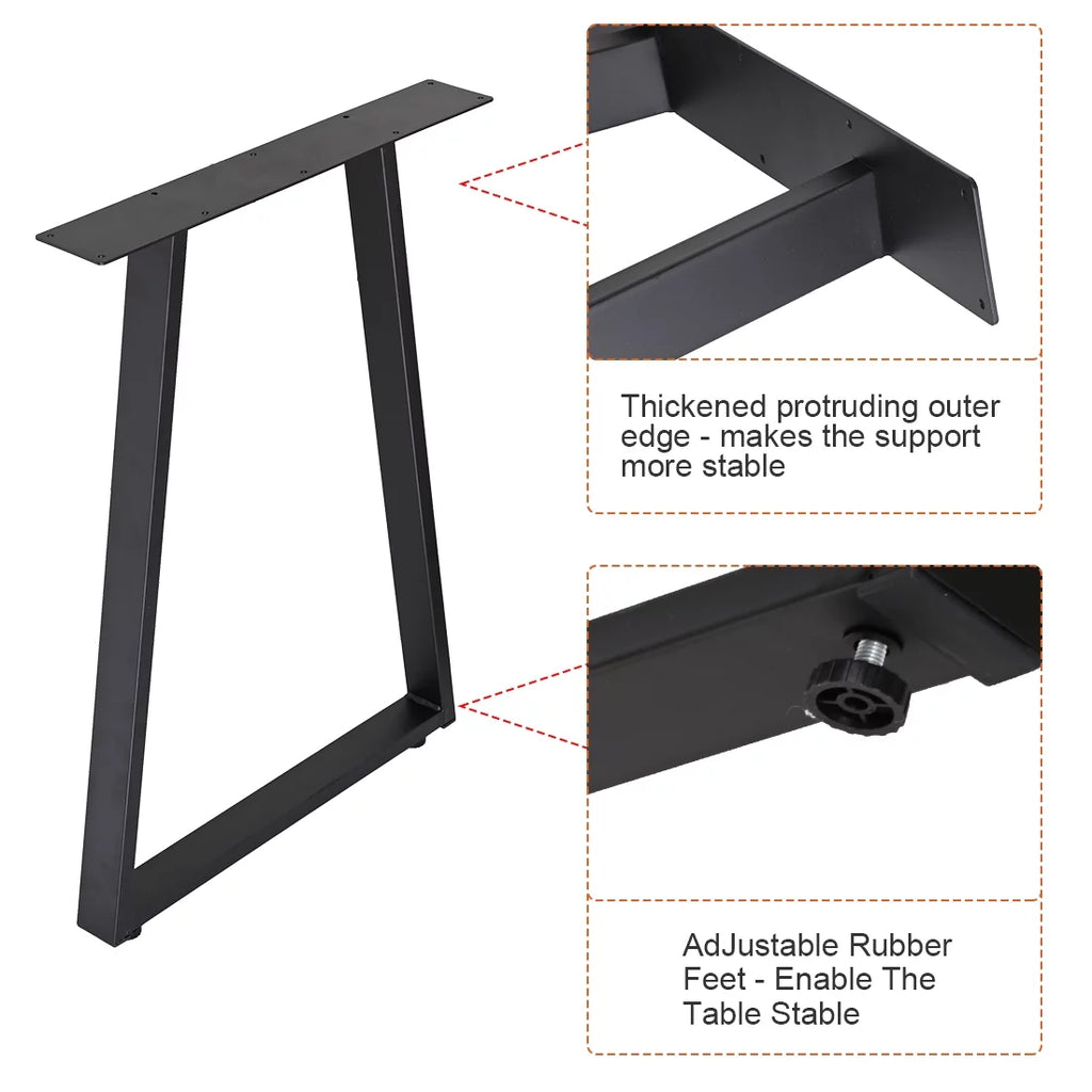 Metal Table Legs 28" Trapezoid Heavy Duty Set of 2 A3401