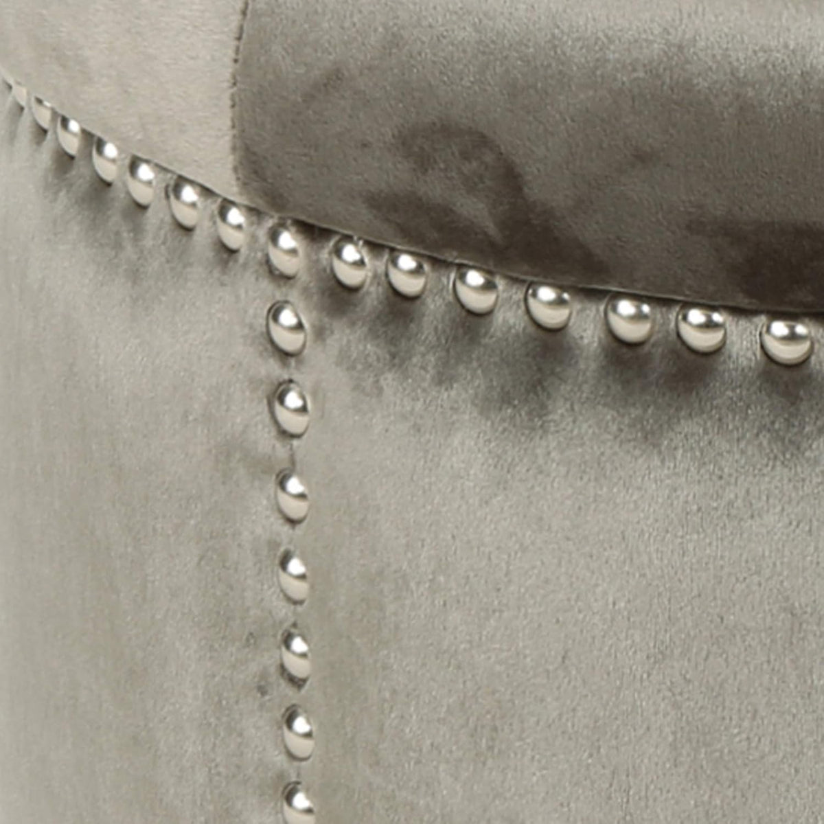 Grey Velvet Tufted Ottoman W929