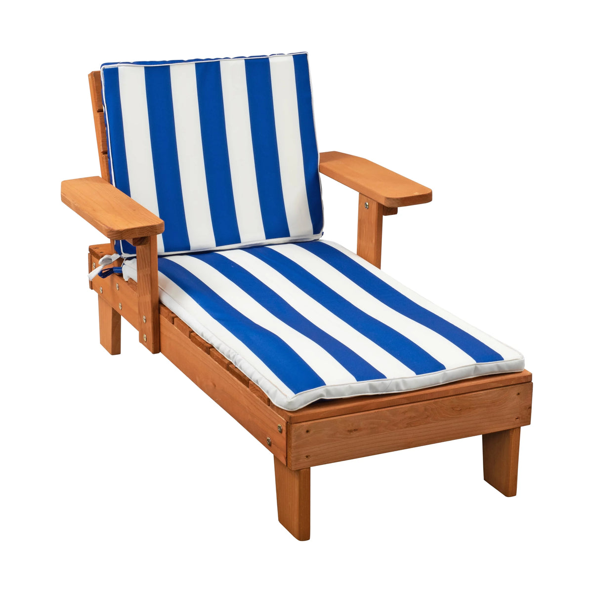 Brown Wood Outdoor Chaise Lounge with Cushion M863411