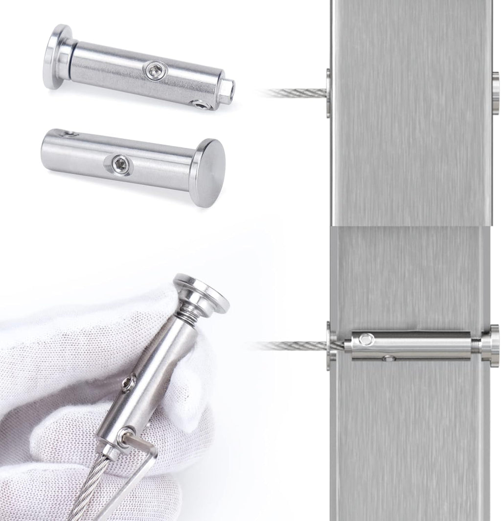 20Set Cable Railing Kit Invisible Swageless Turnbuckle Tensioner Terminal for Wood Metal Post Deck Stairs C1195