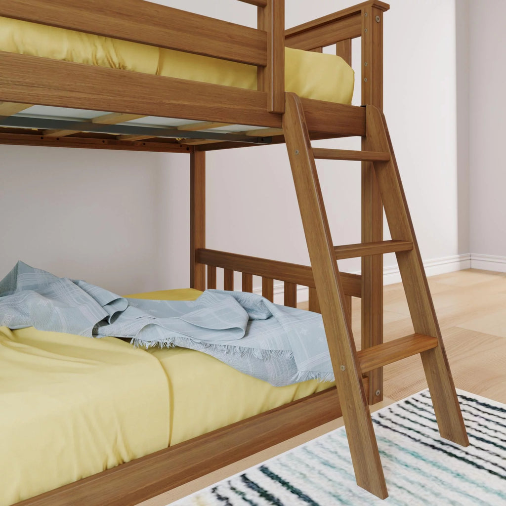 Twin over Twin Solid Wood Bunk Bed with Ladder O53094