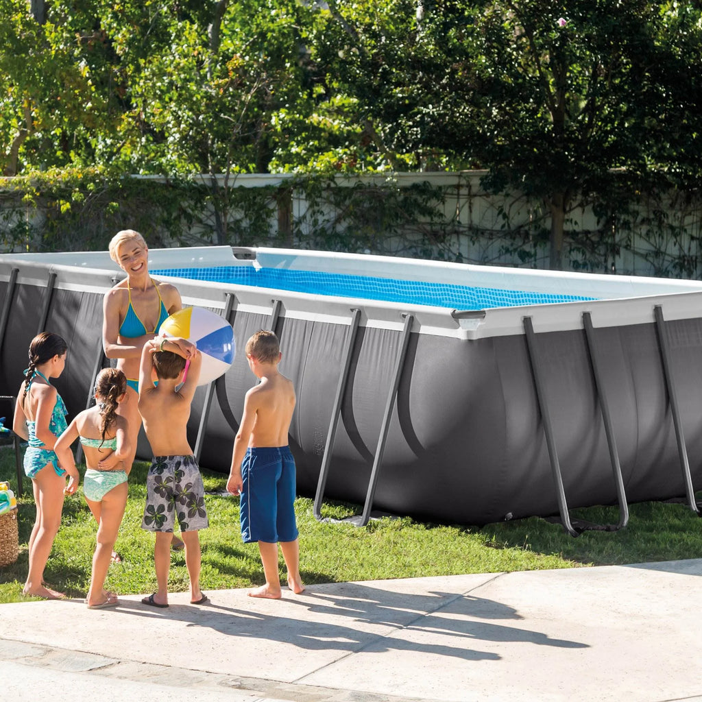 18ft x 9ft x 52in Rectangular Above Ground Pool with Pump R136