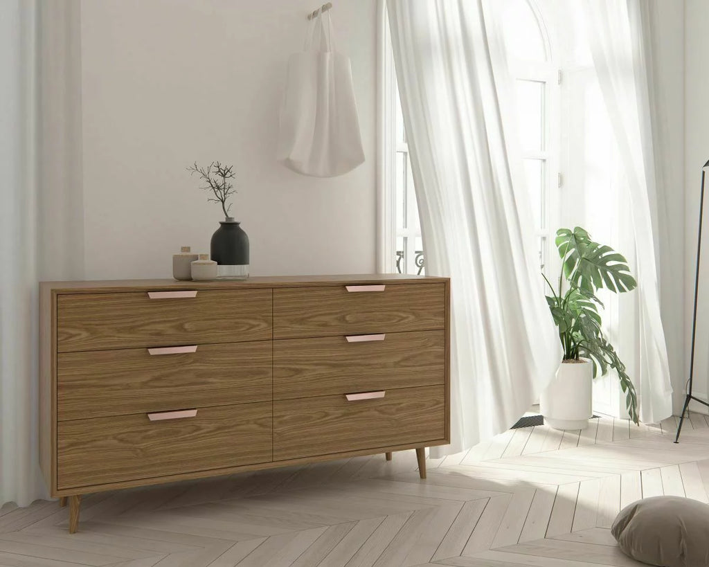 Walnut Veneer Wide Dresser J837341