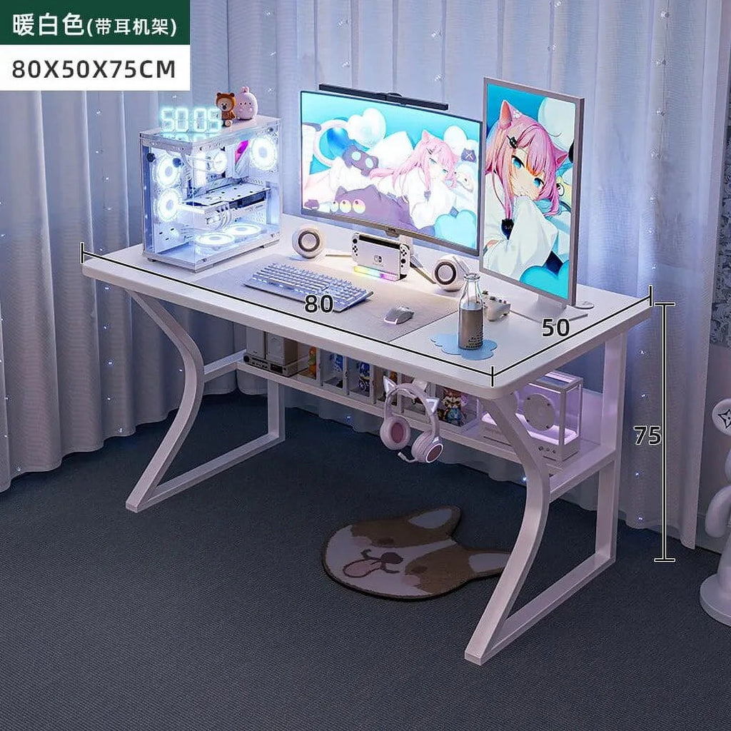White Computer Desk and Chair Set B159