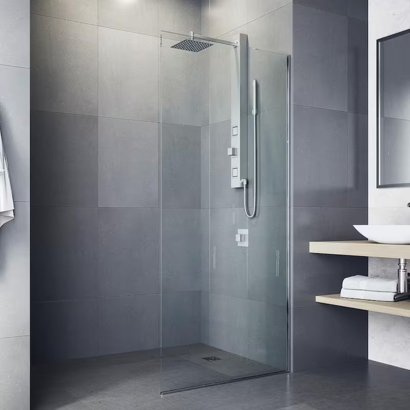 Shower Panel System with Adjustable Head and Hand Shower Wand in Stainless Steel I741