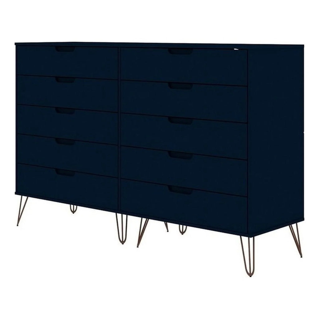 10 Drawer Contemporary Wood Dresser O792