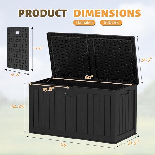120 Gallon Waterproof Resin Deck Box B1653