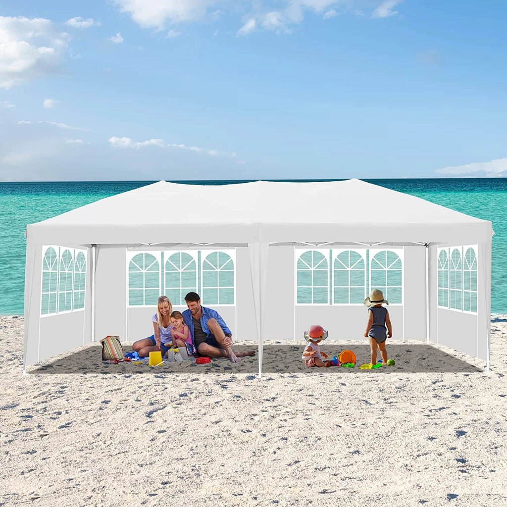 10' x 20' White Pop up Canopy Tent O4038