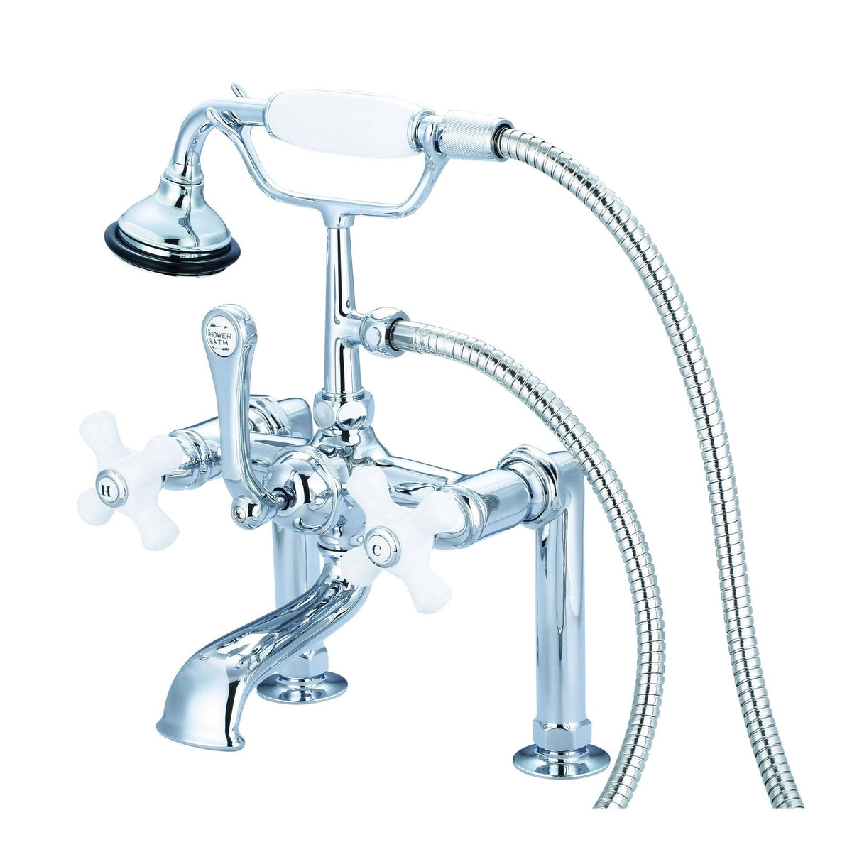 Vintage Classic 7-Inch Spread Deck Mount Tub Faucet with Handheld Shower H95655
