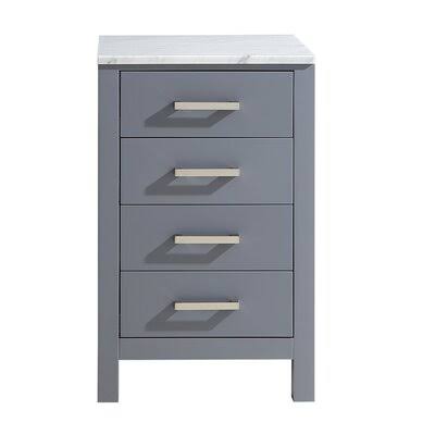 Dark Gray Solid Wood Free-Standing Bathroom Cabinet X848