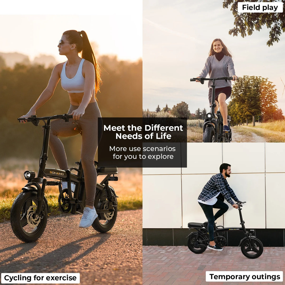 Electric Bike with 400W Motor 48V 13Ah Removable Battery Folding M33522