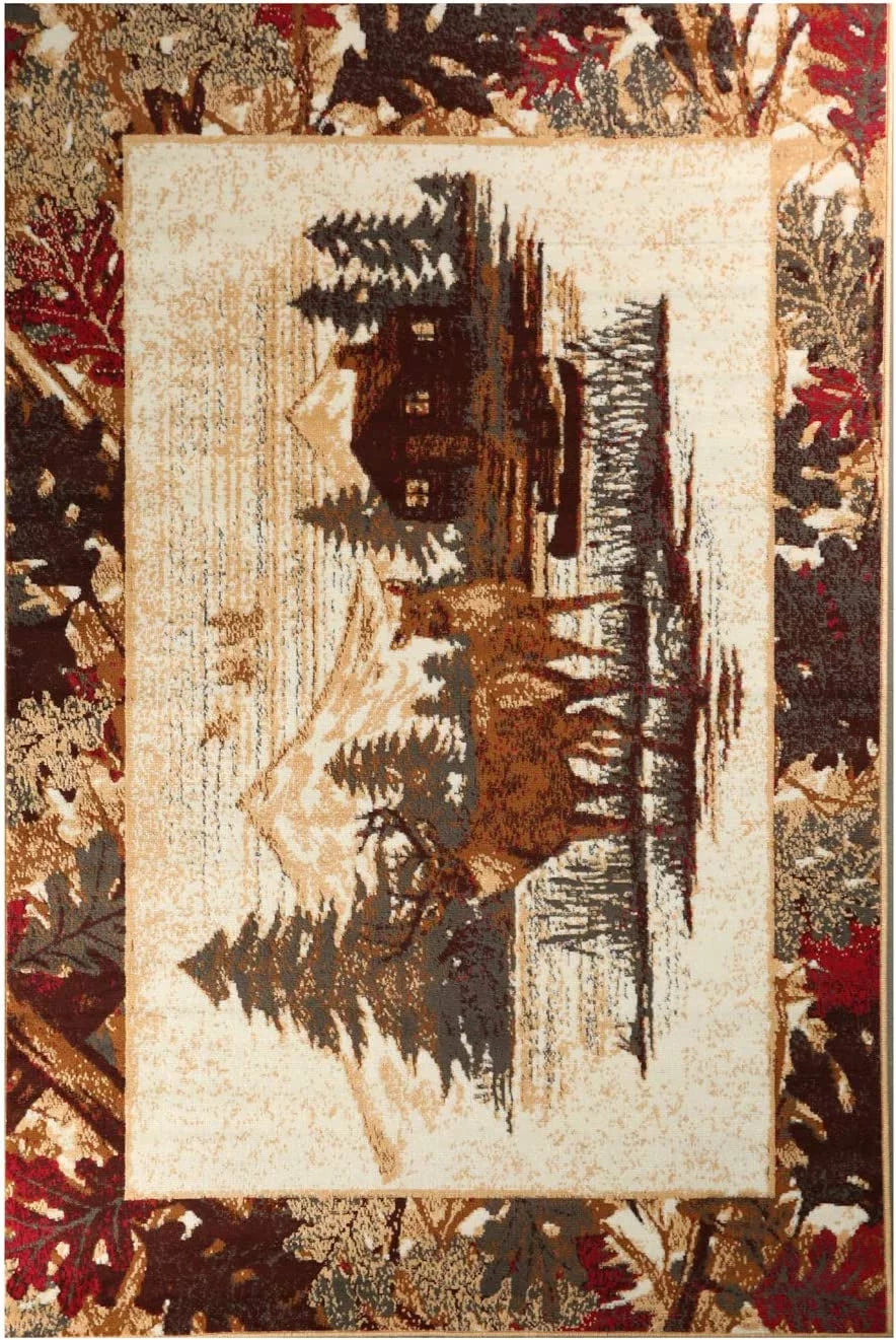 Multicolor Distressed Pattern 2 ft. x 4 ft. Rug J4045