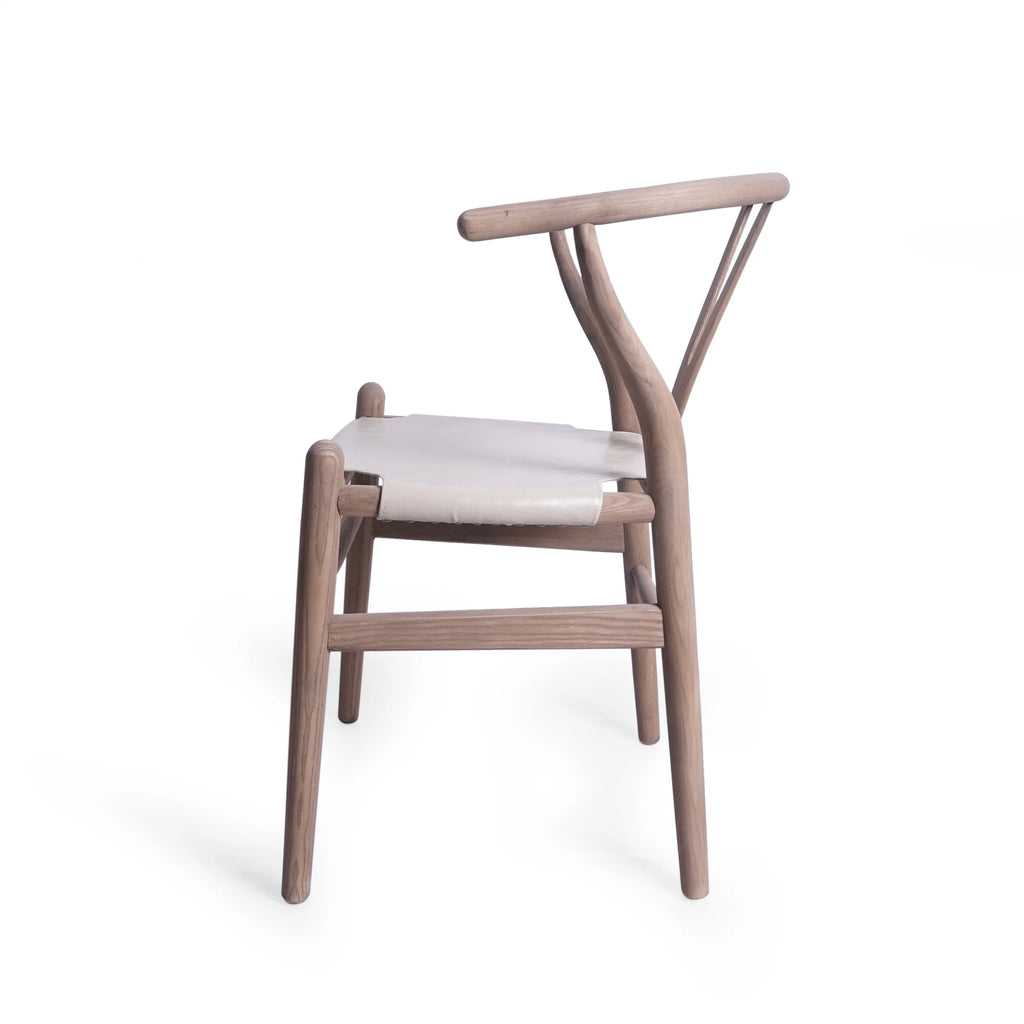 Tan Faux Leather and Wood Dining Chairs, Set of 4 F672