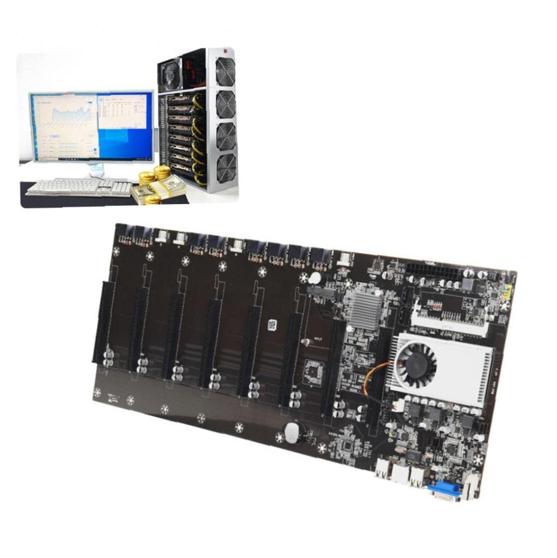 Mining Motherboard with 8 Video Card Slots Q103