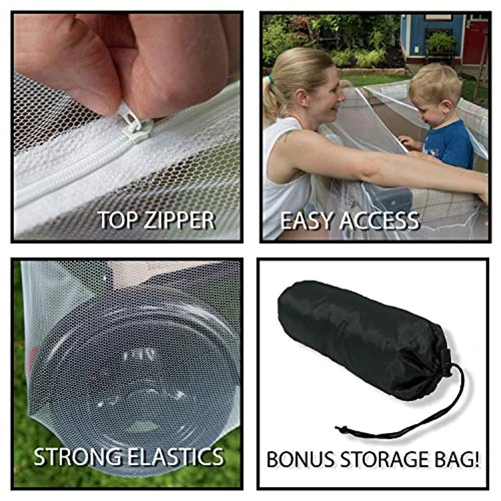 Mosquito Net with Zippers, Universal Size Portable Mesh Netting with Storage Bag B868