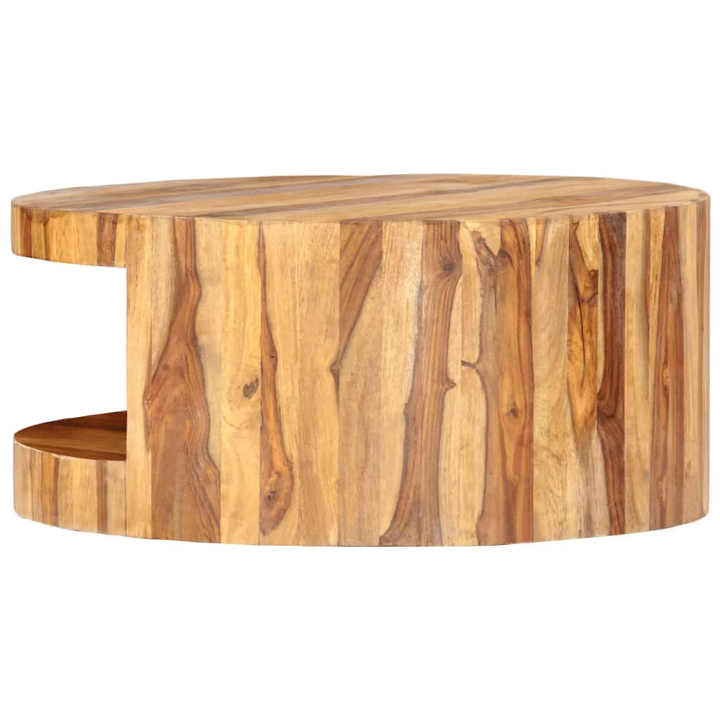 Round Solid Sheesham Wood Coffee Table P129