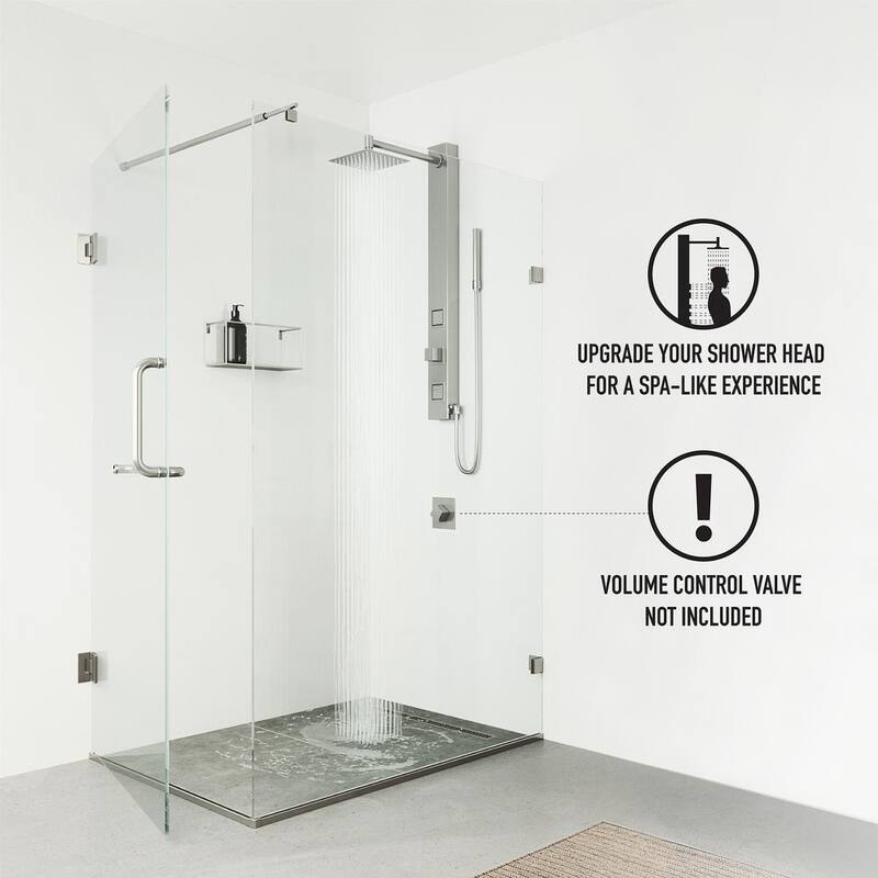 Shower Panel System with Adjustable Head and Hand Shower Wand in Stainless Steel I741