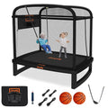 6FT Rectangle Trampoline with Swing & Basketball Hoop Z2840
